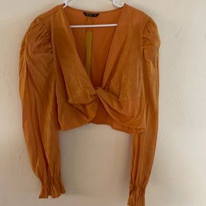 Shein off orange crop top